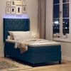 vidaXL LED Box Spring Bed met matras Blauw 100 x 200 cm Stof