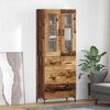 vidaXL Hoge kast met lade 2 pcs Oudhout Bewerkt hout