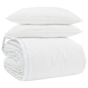 vidaXL Dekbed Set met kussen 3 pcs Wit Donsveertjes
