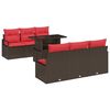 vidaXL Tuin Sofa Set 7 st Bruin Poly riet