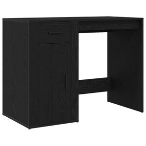 vidaXL Bureau Zwart Eiken 100 x 49 x 74 cm Bewerkt hout