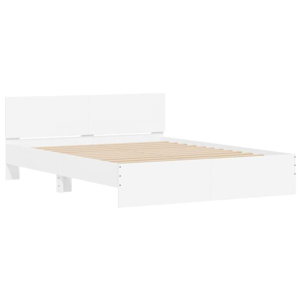vidaXL Bedframe met hoofdeinde wit 140x200 cm