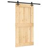 vidaXL Schuifdeur Naturel en Zwart 100 x 210 cm Massief Grenenhout