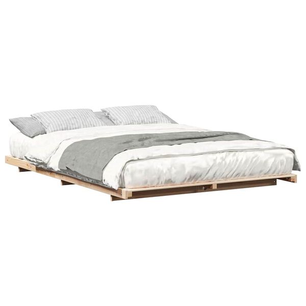 vidaXL Bedframe Bruin 140 x 220 cm Massief grenenhout