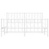 vidaXL Bedframe met hoofd- en voeteneinde metaal wit 150x200 cm