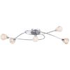 vidaXL Plafondlamp met glazen raster lampenkappen voor 5 x G9 peertjes