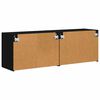 vidaXL TV-wandkast 2 pcs Zwart 59,5 x 31 x 40 cm Bewerkt hout