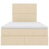 vidaXL Opslag bed met matras met opslag Cr&egrave;me 120 x 200 cm Nep Leer