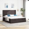 vidaXL Ottoman bed met matrassen en LED's 200x200cm stof donkerbruin