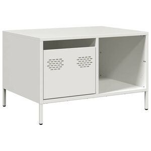 vidaXL Salontafel 68,5x50x43,5 cm koudgewalst staal wit