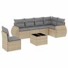 vidaXL 7-delige Loungeset met kussens poly rattan beige