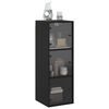 vidaXL Wandkast met glazen deuren 35x37x100 cm zwart
