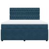 vidaXL Boxspring met matras fluweel donkerblauw 180x200 cm