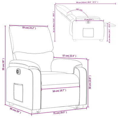 vidaXL Sta-op-stoel elektrisch kunstleer cappuccinokleurig
