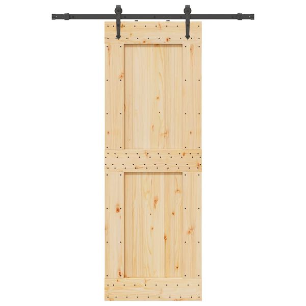 vidaXL Schuifdeur met beslag 80x210 cm massief grenenhout