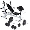 vidaXL Gewichtenbank met gewichtenrek en halterset 90 kg