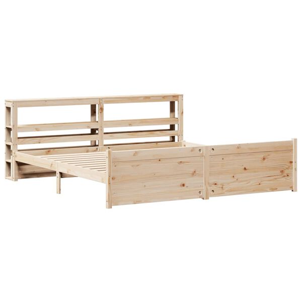 vidaXL Bedframe met hoofdbord massief grenenhout 180x200 cm