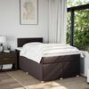 vidaXL Boxspring met matras stof donkerbruin 120x190 cm