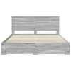 vidaXL Bedframe met hoofdeinde Grijs Sonoma 200 x 200 cm Bewerkt hout