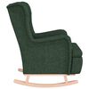 vidaXL Fauteuil met massief rubberwood schommelpoten stof donkergroen