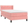 vidaXL Boxspring met matras fluweel roze 100x200 cm