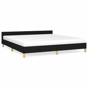 vidaXL Bedframe zonder matras stof zwart 160x200 cm