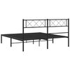 vidaXL Bedframe met hoofdbord metaal zwart 140x200 cm