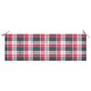 vidaXL Bank Batavia met rood geruit kussen 150 cm massief teakhout