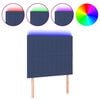 vidaXL Hoofdbord LED 80x5x118/128 cm stof blauw