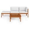 vidaXL 4-delige tuinloungeset met kussens cr&egrave;me 63x63 cm
