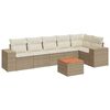 vidaXL 7-delige Loungeset met kussens poly rattan beige