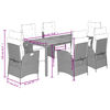 vidaXL 7-delige Tuinset met kussens poly rattan grijs