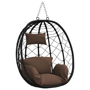 vidaXL Hangende ei-stoel Koffiebruin 91.5 x 60 x 110 cm poly rattan