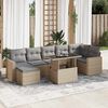vidaXL 8-delige Loungeset met kussens poly rattan beige