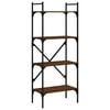 vidaXL Boekenkast 4-laags 56x31,5x138,5 cm bewerkt hout bruineiken
