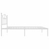 vidaXL Bedframe met hoofdbord zonder matras metaal wit 75x190 cm