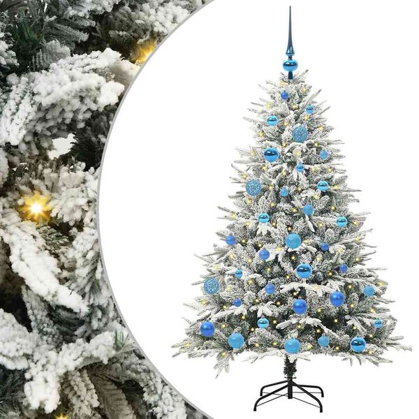 vidaXL Artificial Pre-lit Kerstboom met Ballenset Groen 150 cm
