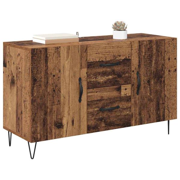 vidaXL Dressoir met lade Oud Hout 100 x 36 x 60 cm Bewerkt hout