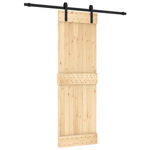 vidaXL Schuifdeur 70 x 210 cm Massief Grenenhout (Niet-Behandeld)