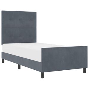 vidaXL Boxspringbed met hoofdeinde Donkergrijs 90 x 190 cm Fluweel