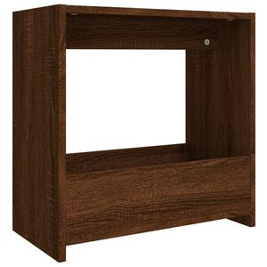 vidaXL Bijzettafel 50x26x50 cm bewerkt hout bruin eikenkleur