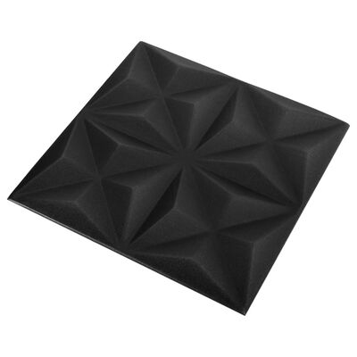 vidaXL 24 st Wandpanelen 3D origami 6 m² 50x50 cm zwart