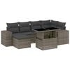 vidaXL 7-delige Loungeset met kussens poly rattan grijs