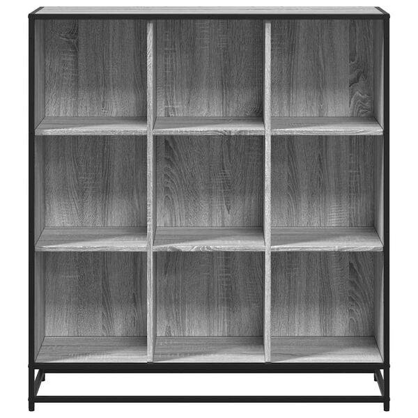 vidaXL Boekenkast 97,5x33x107,5 cm bewerkt hout en metaal grijs sonoma