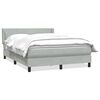 vidaXL Boxspring met matras fluweel lichtgrijs 160x220 cm