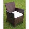 vidaXL 7-delige Tuinset met kussens poly rattan bruin