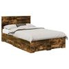 vidaXL Bedframe met lade Gerookt eiken 135 x 190 cm Bewerkt hout