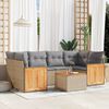 vidaXL 7-delige Loungeset met kussens poly rattan beige