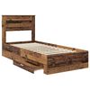 vidaXL Bedframe met hoofdeinde Oudhout 90 x 190 cm Bewerkt hout