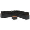 vidaXL Patio Sofa Set 9-zits Black